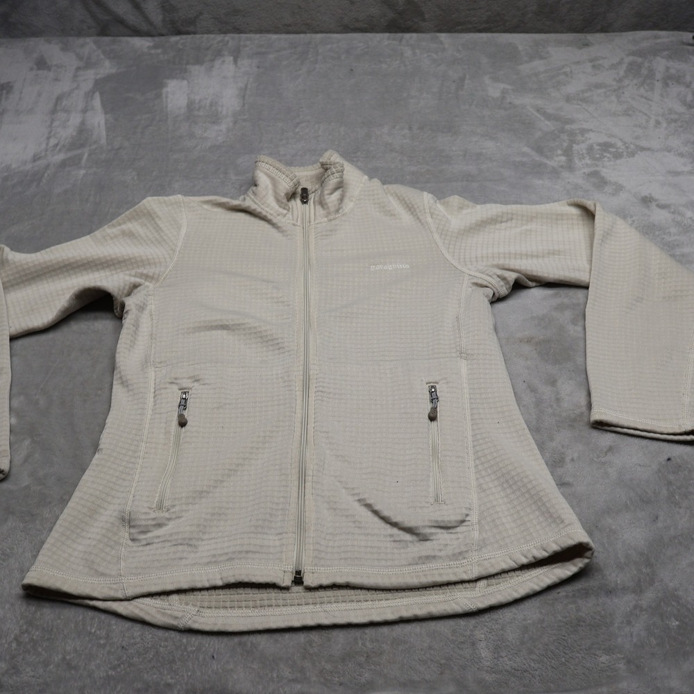Patagonia Regulator Jacket Women Small White R1 Full Zip Waffle Fleece Hiking